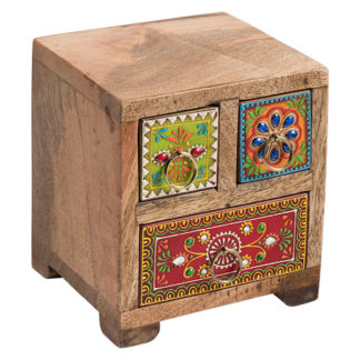 Hand Painted Indian 3 Drawer Chest