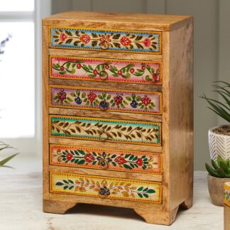 Hand Painted 6-Drawer Chest/Jewellery Box Zaha
