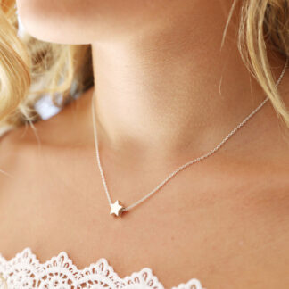 Sterling Silver Star Bead Necklace