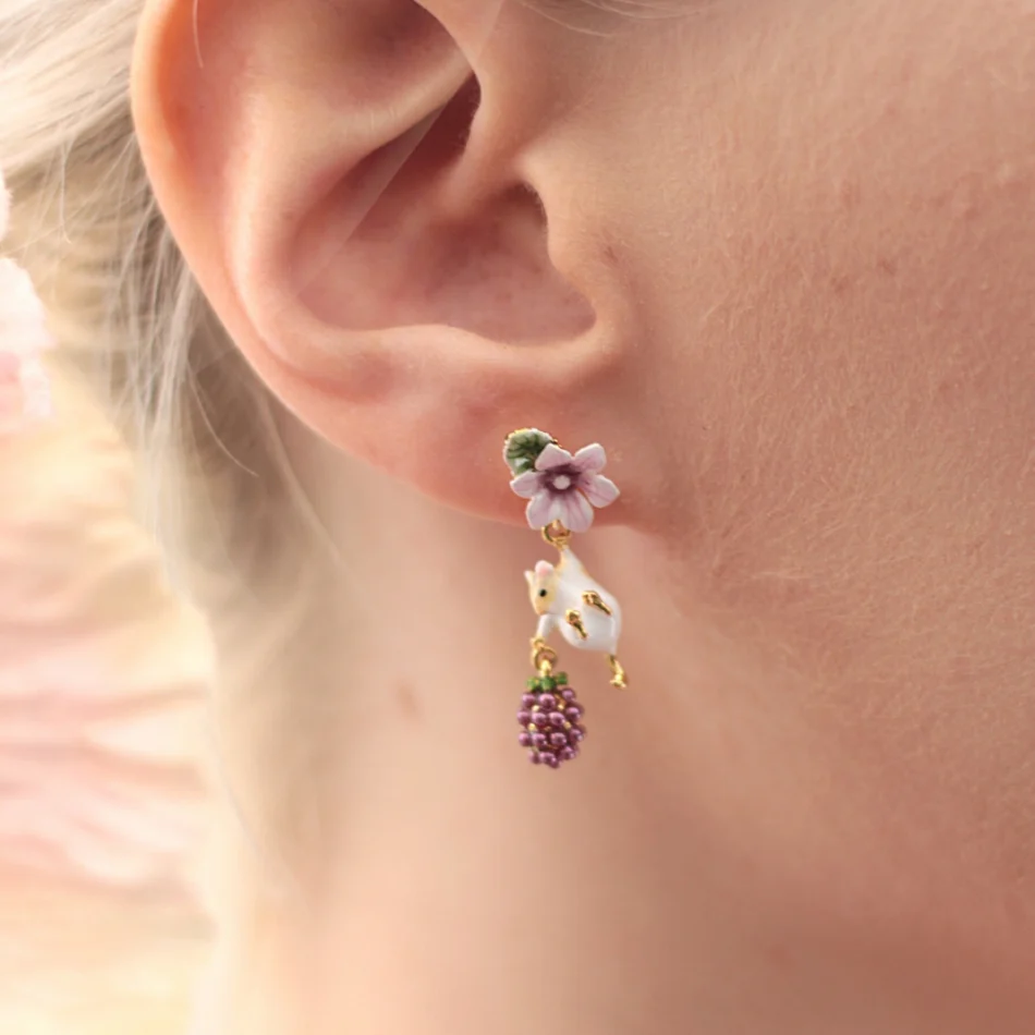 Bill Skinner Blackberry and Mouse Drop Earrings - Image 2