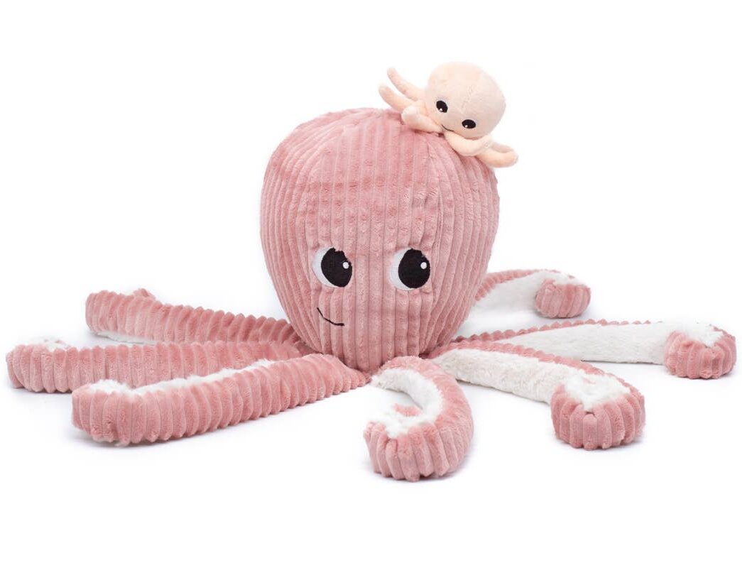 Les Ptipotos Olly the Octopuss Mum & Baby Pink
