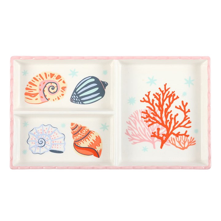 Pastel Shell and Coral Coastal Trinket Tray - Image 2